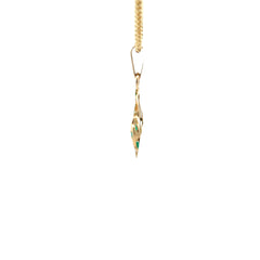 18k Yellow Gold 3.00ct Multi-Shape Colombian Emerald (Pear, Cushion, Emerald) /.20ct G VS2 Round Diamond Men Cross Pendant 2 1/2" x 1 1/4"