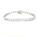 14k White Gold 7.32 F VS2 Round, Oval, Emerald, Marquise and Pear Shaped Diamond Bracelet
