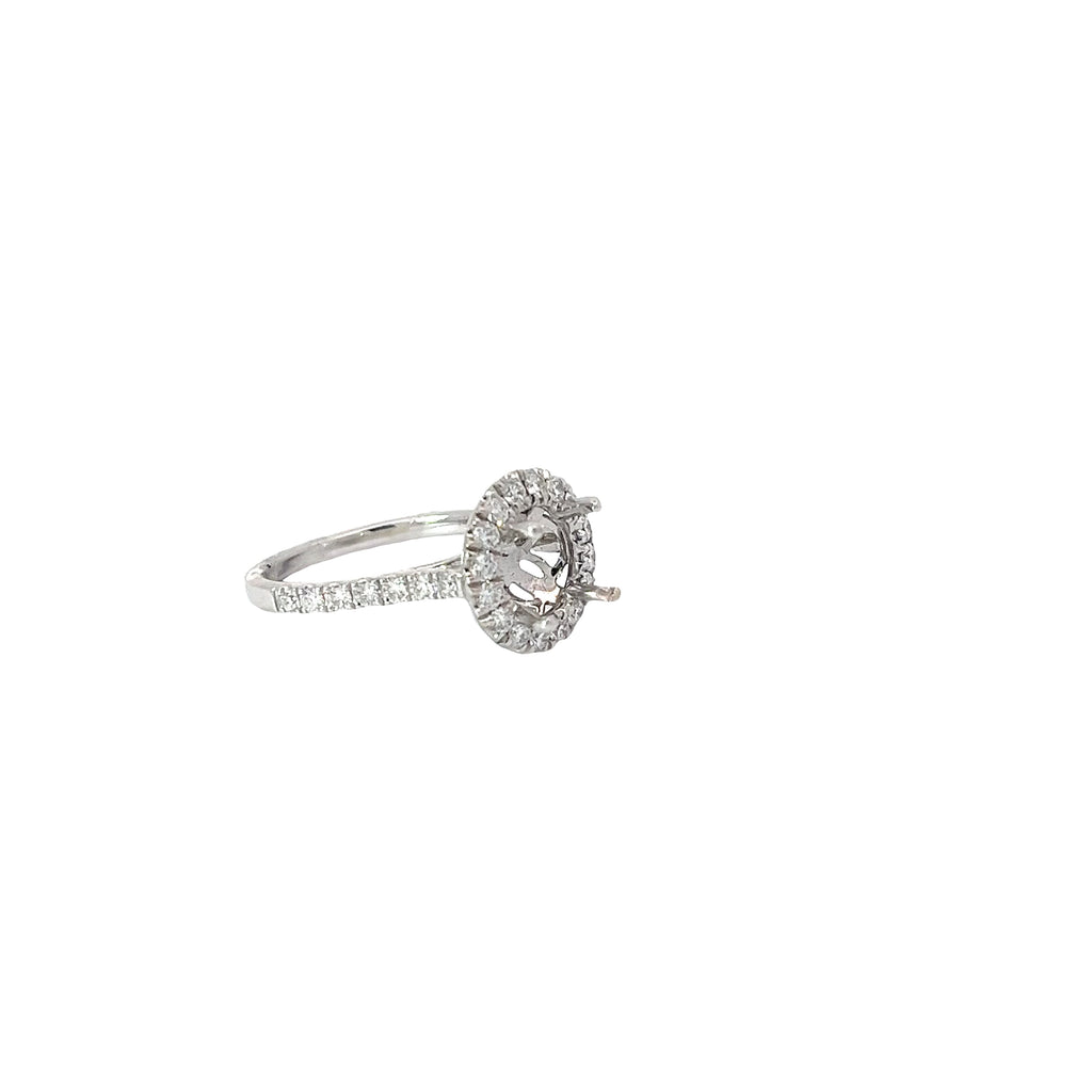 14k White Gold 1.30ct K VS2 Round Center Diamond/.73ct G VS2 Round Diamond Engagement Ring Certified By GIA #5222194070