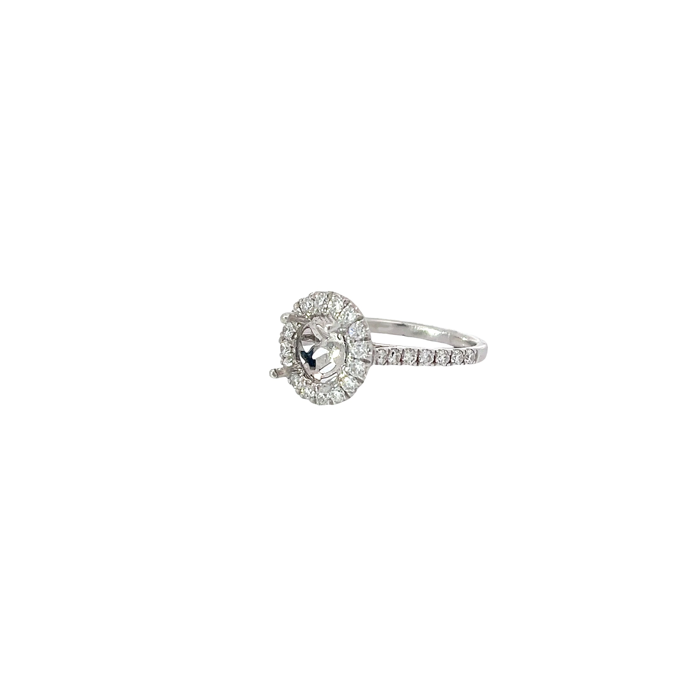 14k White Gold 1.30ct K VS2 Round Center Diamond/.73ct G VS2 Round Diamond Engagement Ring Certified By GIA #5222194070