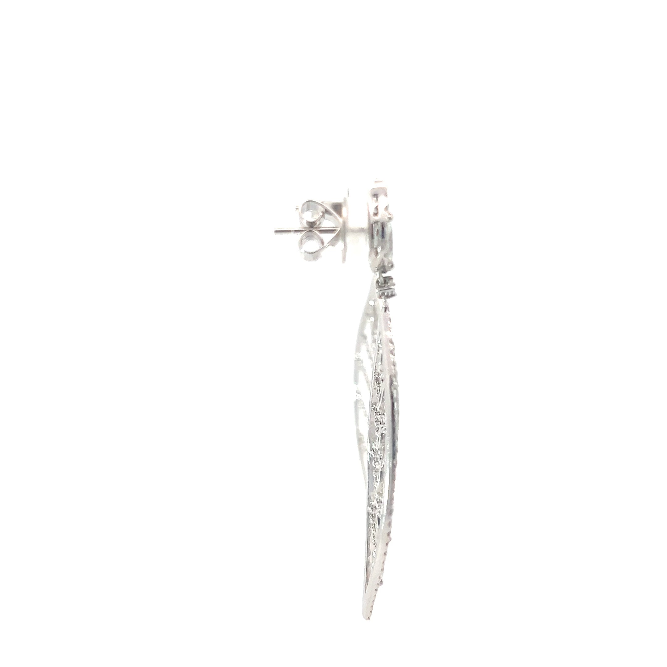18k White Gold 1.50ct G VS2 Marquise/ 1.00ct G VS2 Round Diamond Meller Earrings