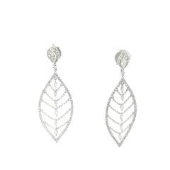 18k White Gold 1.50ct G VS2 Marquise/ 1.00ct G VS2 Round Diamond Meller Earrings