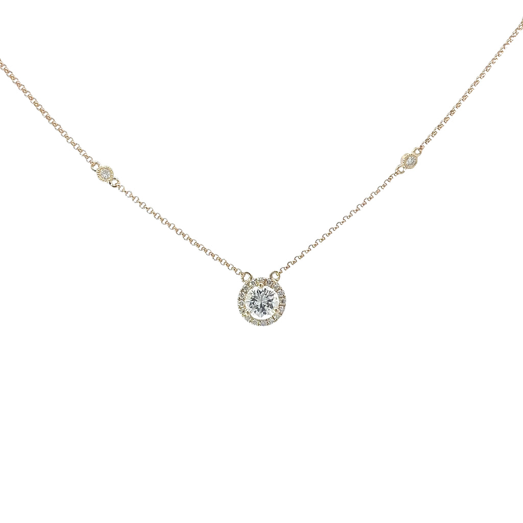 14K YELLOW GOLD .75CT H SI1  OLD MINE CUT DIAMOND SOLITAIRE PENDANT