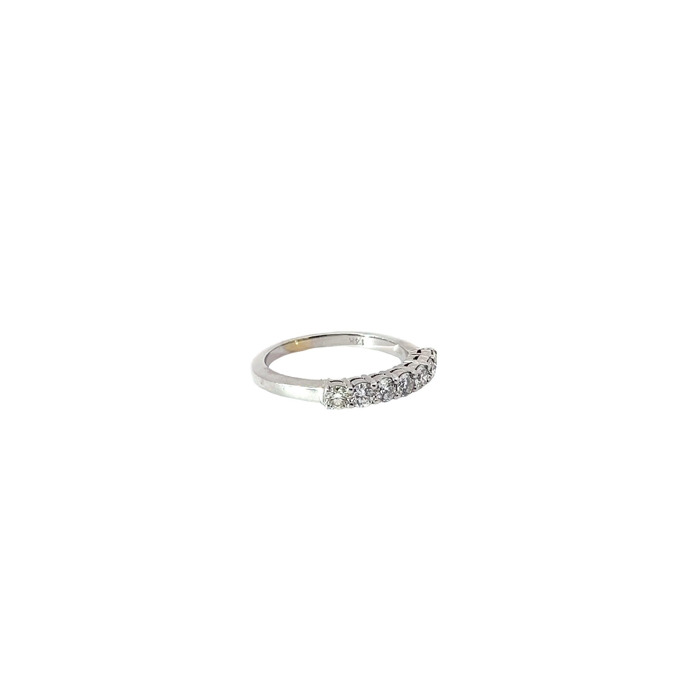 14k white gold.50ct F VS2 (7) Round diamond wedding ring