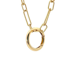 14k Yellow Gold Round Push Lock Necklace