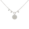 18k White Gold 1.56CT E VVS Round Diamond Snowflake Choker Necklace