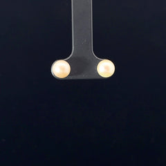 14k Yellow Gold fresh Water White Pearl Stud Earrings 6mm