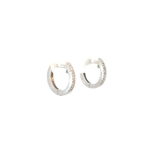 14k White Gold .15ct G SI1 Round Diamond Baby Huggies Earrings