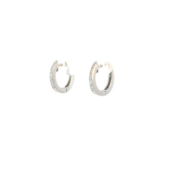 14k White Gold .15ct G SI1 Round Diamond Baby Huggies Earrings