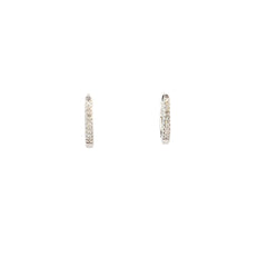 14k White Gold .15ct G SI1 Round Diamond Baby Huggies Earrings