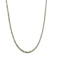 14k Yellow Gold 13.05ct Green Diamond Beaded Necklace 16" inch