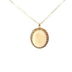 14k Yellow Gold Oval Opal Pendant 5.0 gram 19 x 25 mm 18"inch