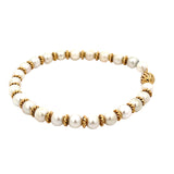 14K YELLOW GOLD PEARL AND GOLDBEAD BRACELET