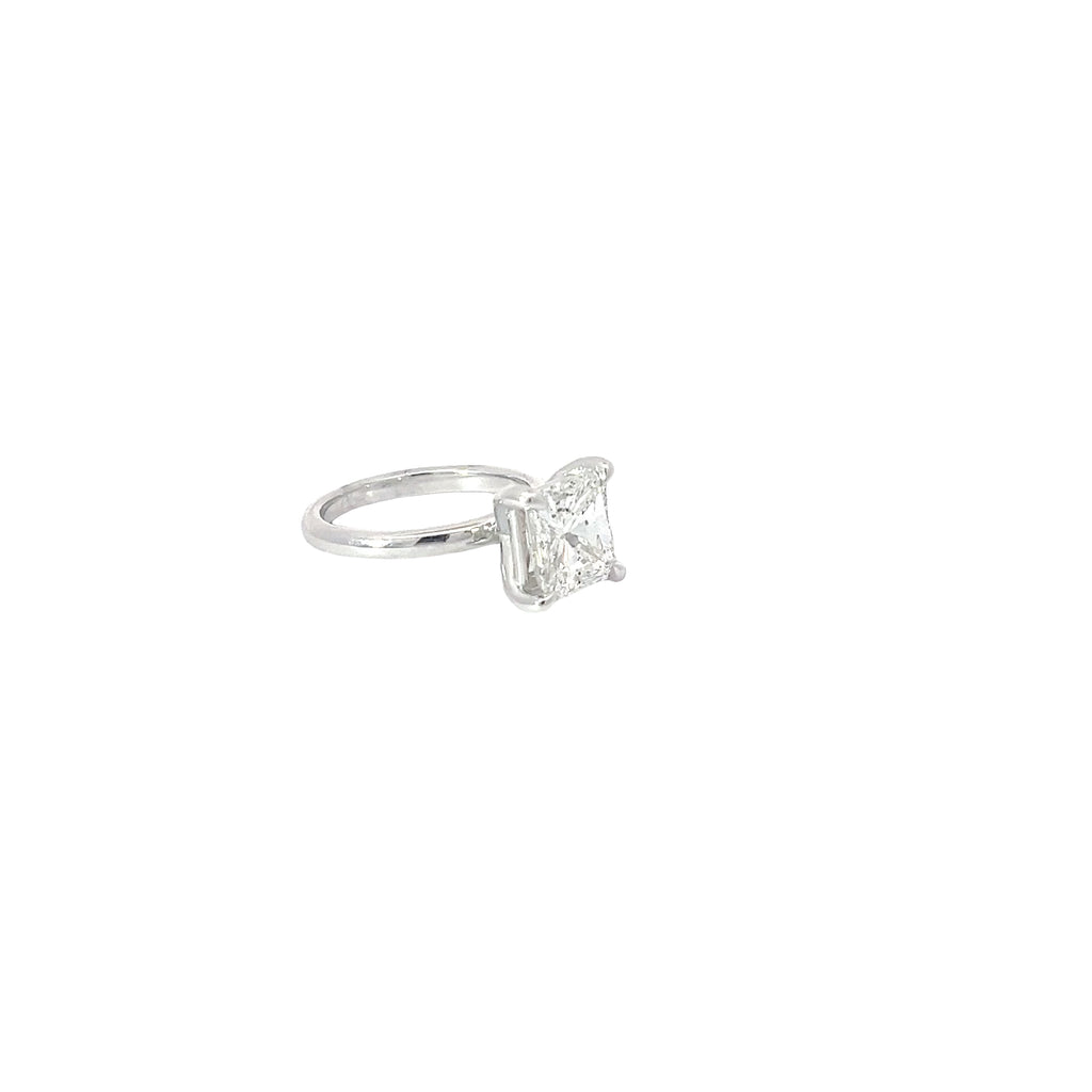 14k White Gold 2.51cts H SI2 Cut Cornered Rectangular Diamond Certified By GIA # 3165625684