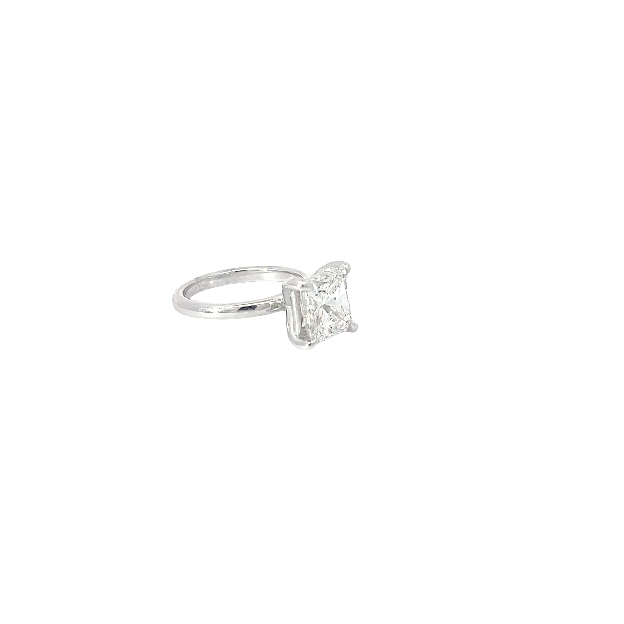 14k White Gold 2.51cts H SI2 Cut Cornered Rectangular Diamond Certified By GIA # 3165625684