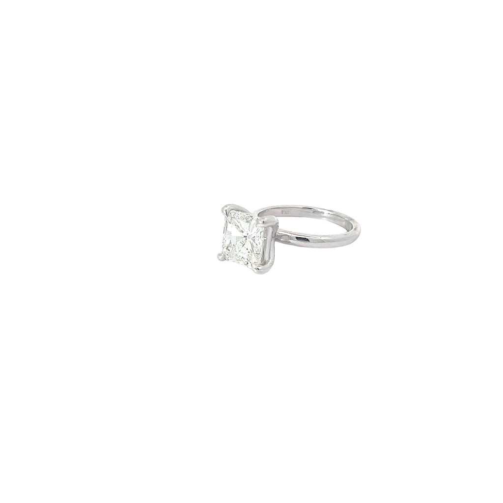 14k White Gold 2.51cts H SI2 Cut Cornered Rectangular Diamond Certified By GIA # 3165625684