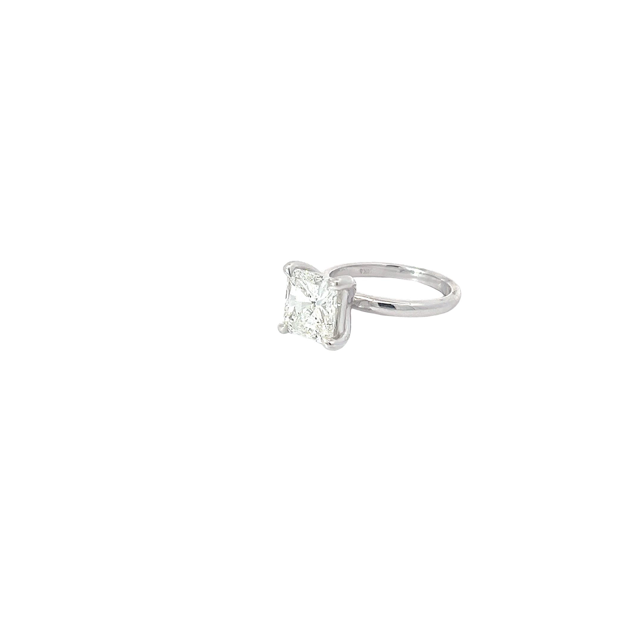 14k White Gold 2.51cts H SI2 Cut Cornered Rectangular Diamond Certified By GIA # 3165625684