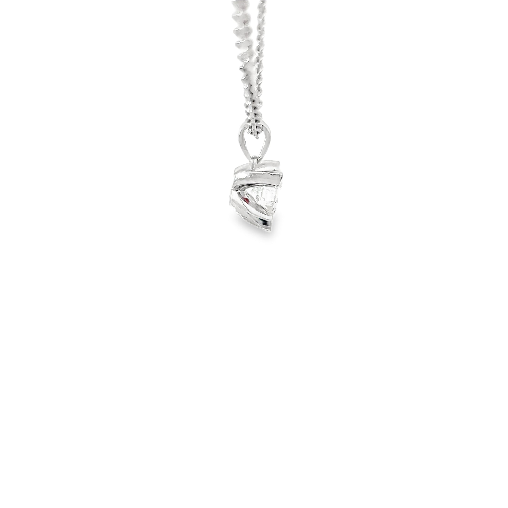14k White Gold 1.23ct J VS2 Round Diamond Solitaire Pendant