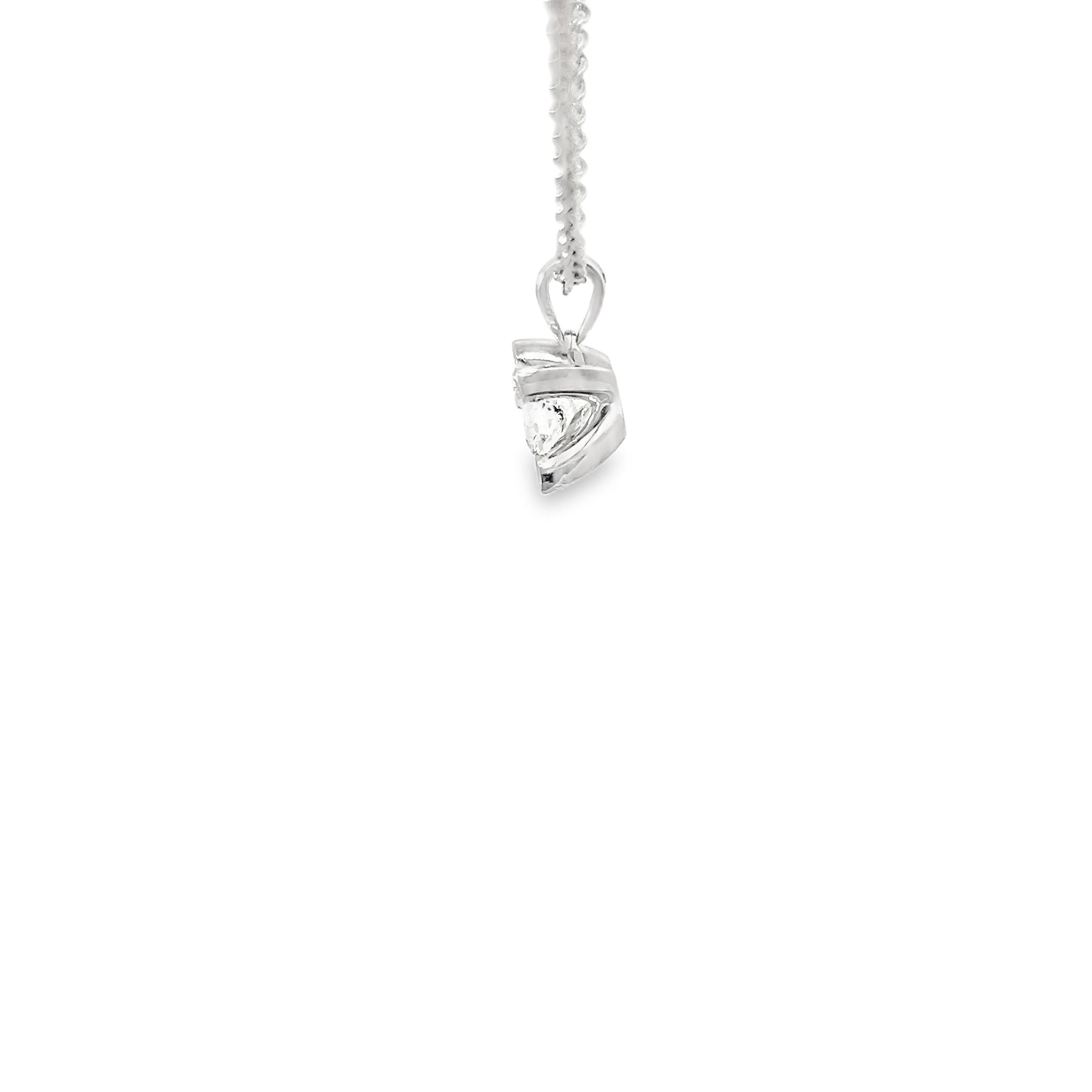 14k White Gold 1.23ct J VS2 Round Diamond Solitaire Pendant
