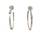 Pre-Loved David Yurman 925 Sterling Silver Metro Cable Large Hoop Earrings 47 mm