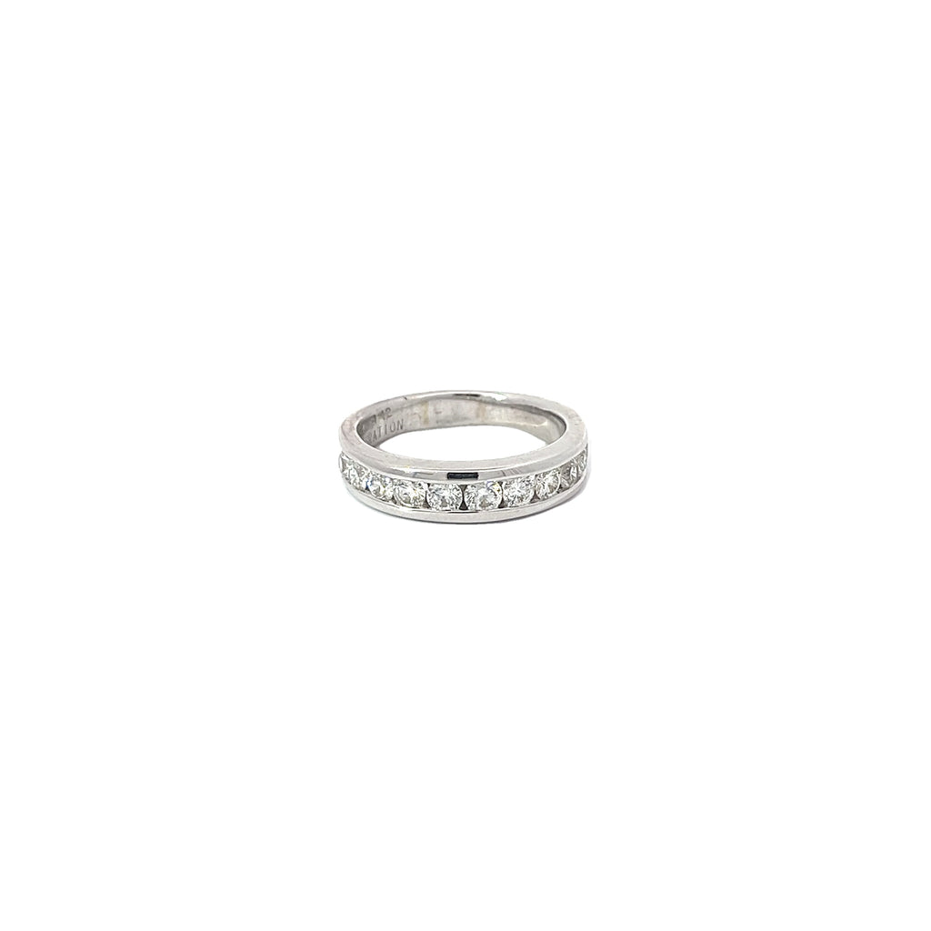 18k White Gold 1.00ct F VS2 Round Diamond Ring Size 6 1/2