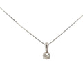 14k White Gold .25ct H SI1 Round Old Mine Cut Solitaire Necklace
