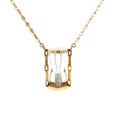 18k Yellow Gold 2.00ct G VS2 Round Diamond Hour Glass Vintage  Necklace