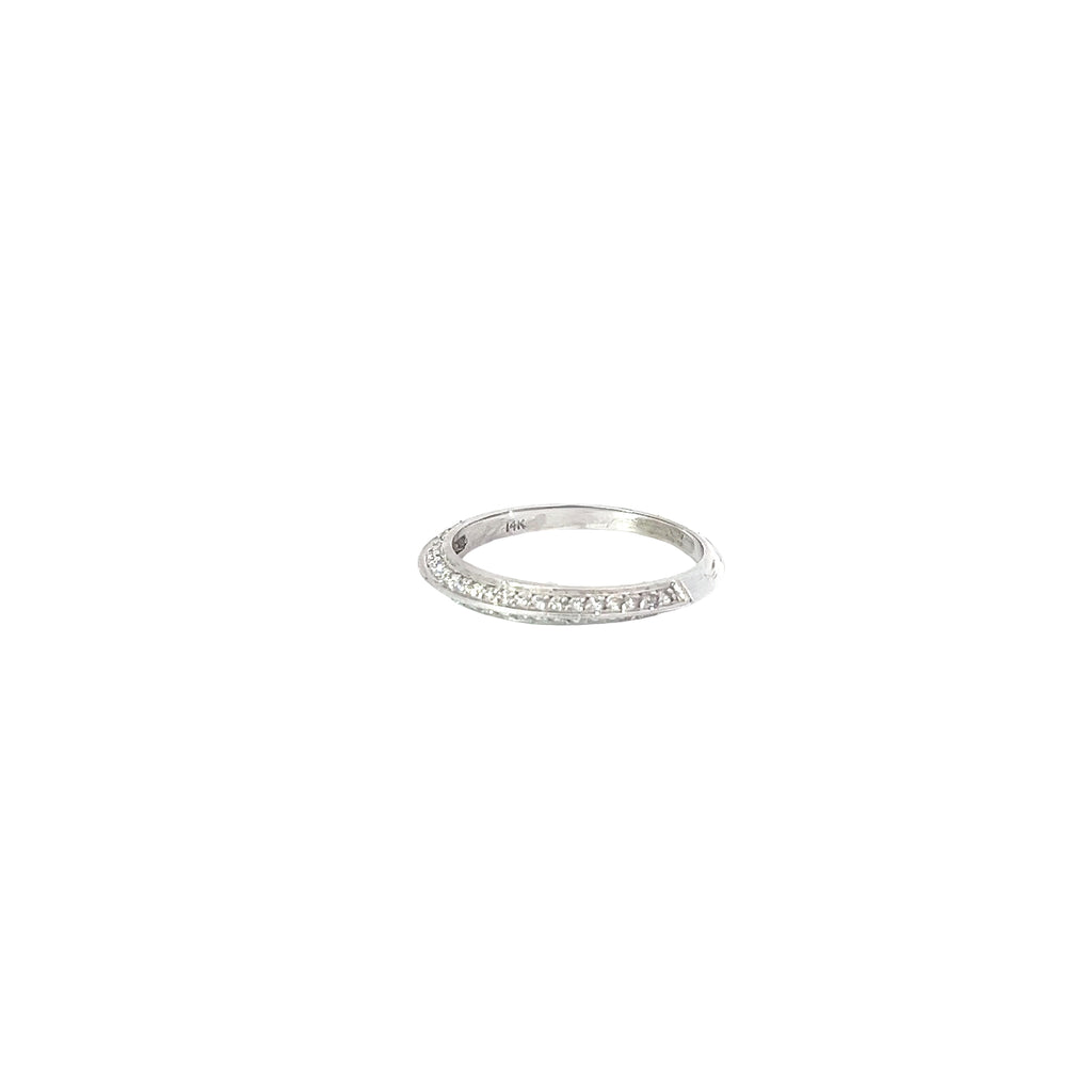 14k White Gold .30ct G SI1 Round Diamond Wedding Band