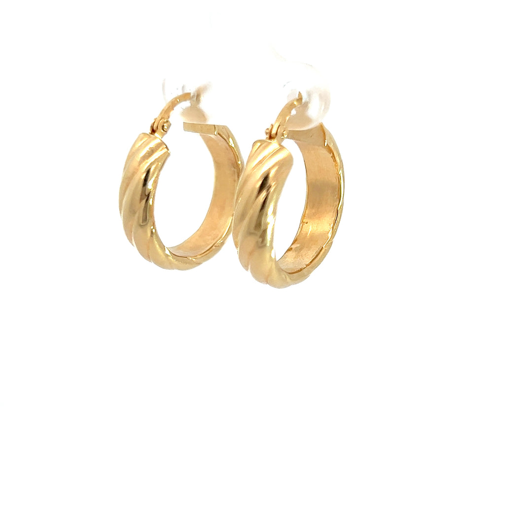 18k Yellow Gold 3.7 Gram Twisted Hoop Earrings