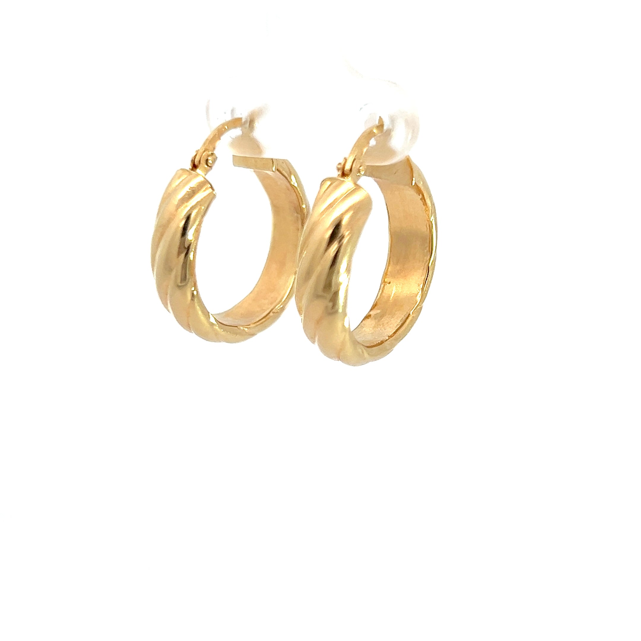 18k Yellow Gold 3.7 Gram Twisted Hoop Earrings