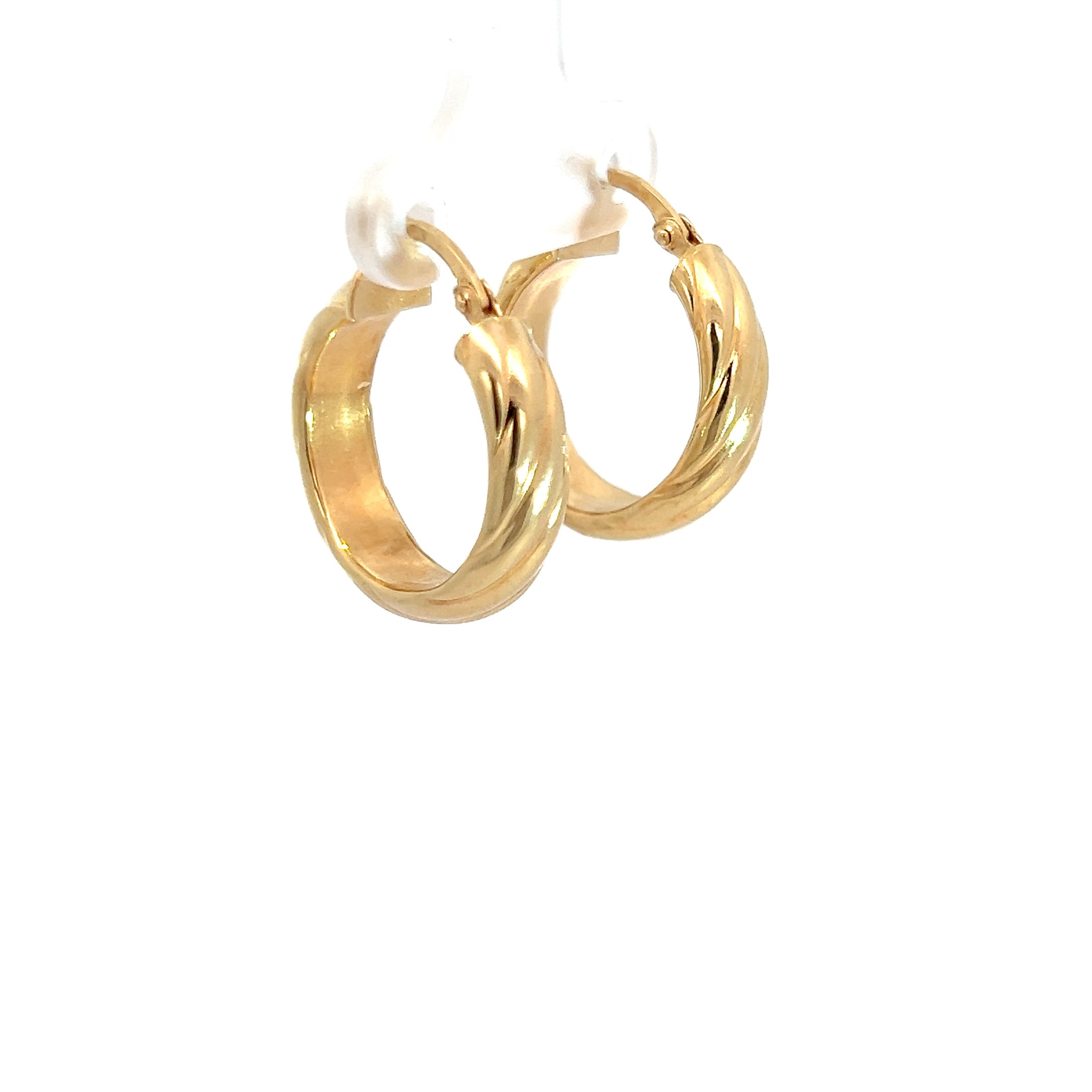 18k Yellow Gold 3.7 Gram Twisted Hoop Earrings