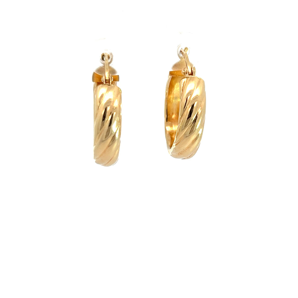 18k Yellow Gold 3.7 Gram Twisted Hoop Earrings