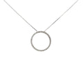 14k White Gold .50ct G SI1  Round Diamond Eternity Circle Pendant