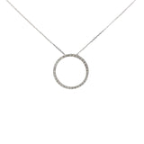 Ladies 14k white gold Diamond eternity circle Necklace