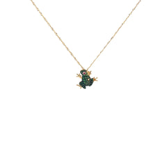 14K YELLOW GOLD EFFY EMRALD AND RUBY FROG PENDANT