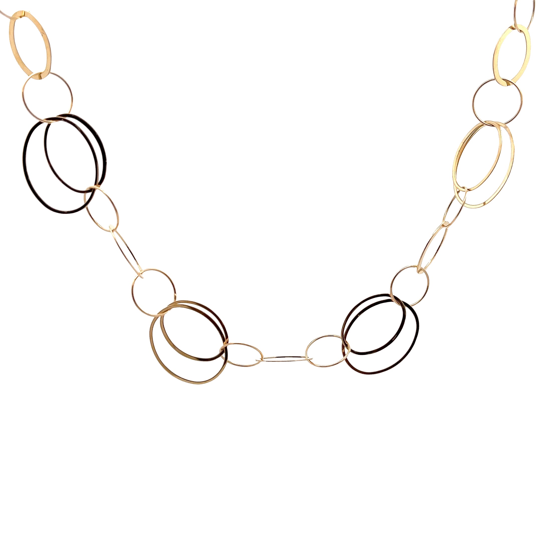 14k Yellow Gold  17.00 Gram Large Oval Links Necklace and Bracelet Set