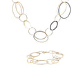 14k Yellow Gold  17.00 Gram Large Oval Links Necklace and Bracelet Set