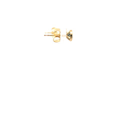 14k Yellow and White Gold .50ct Round Irradiated Lab Grown Diamond Bezel Stud Earrings