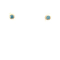 14k Yellow and White Gold .50ct Round Irradiated Lab Grown Diamond Bezel Stud Earrings