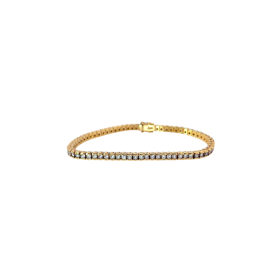 18k Rose Gold 3.00ct VS2 Natural Pink Round Diamond Tennis Bracelet