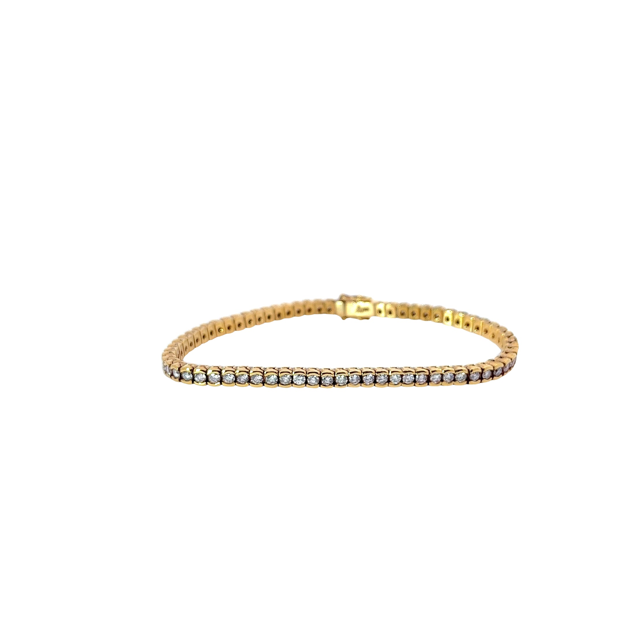 18k Rose Gold 3.00ct VS2 Natural Pink Round Diamond Tennis Bracelet