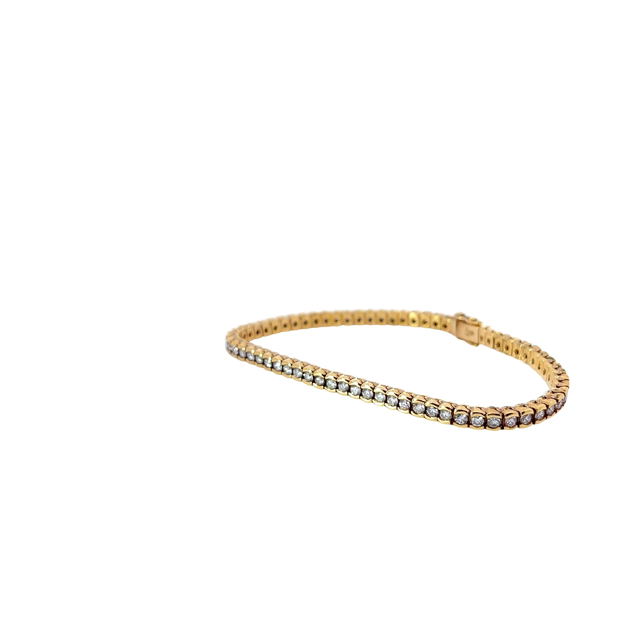 18k Rose Gold 3.00ct VS2 Natural Pink Round Diamond Tennis Bracelet