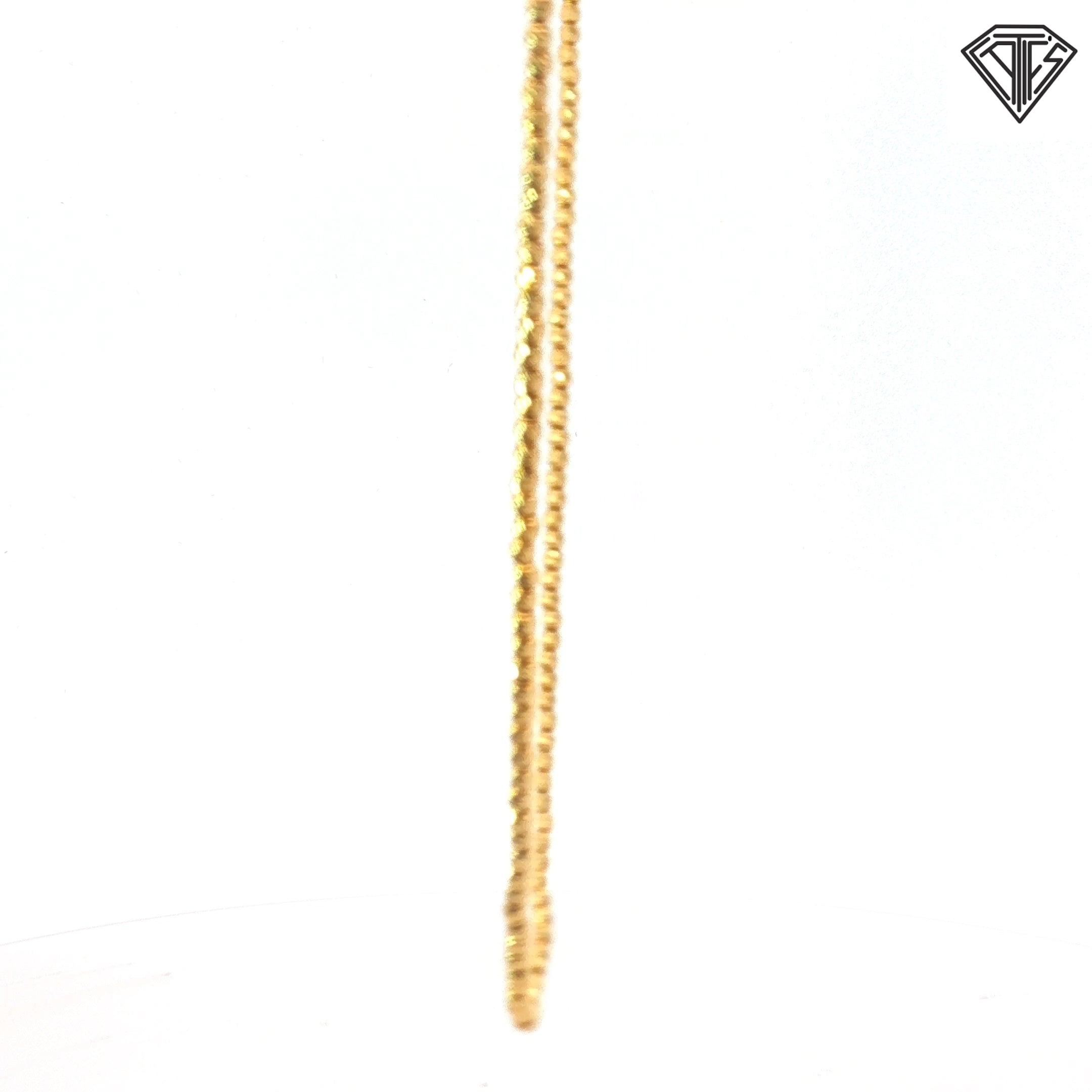 14k Yellow Gold Diamond Cut Bead Necklace 6.6 gram 18" inch