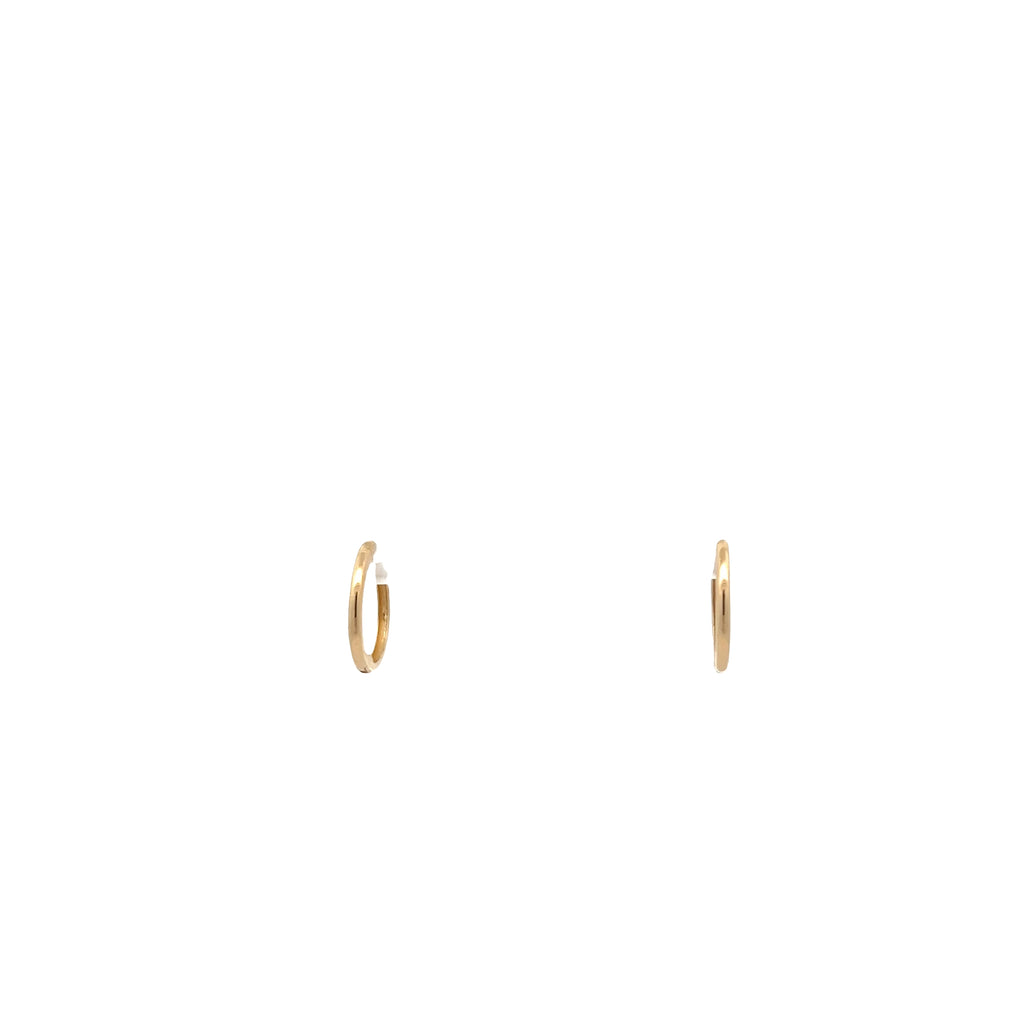 14k Yellow Gold Polished Hinged Hoop Earrings