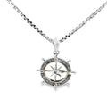Sterling Silver Compass and  Round Diamond North Star