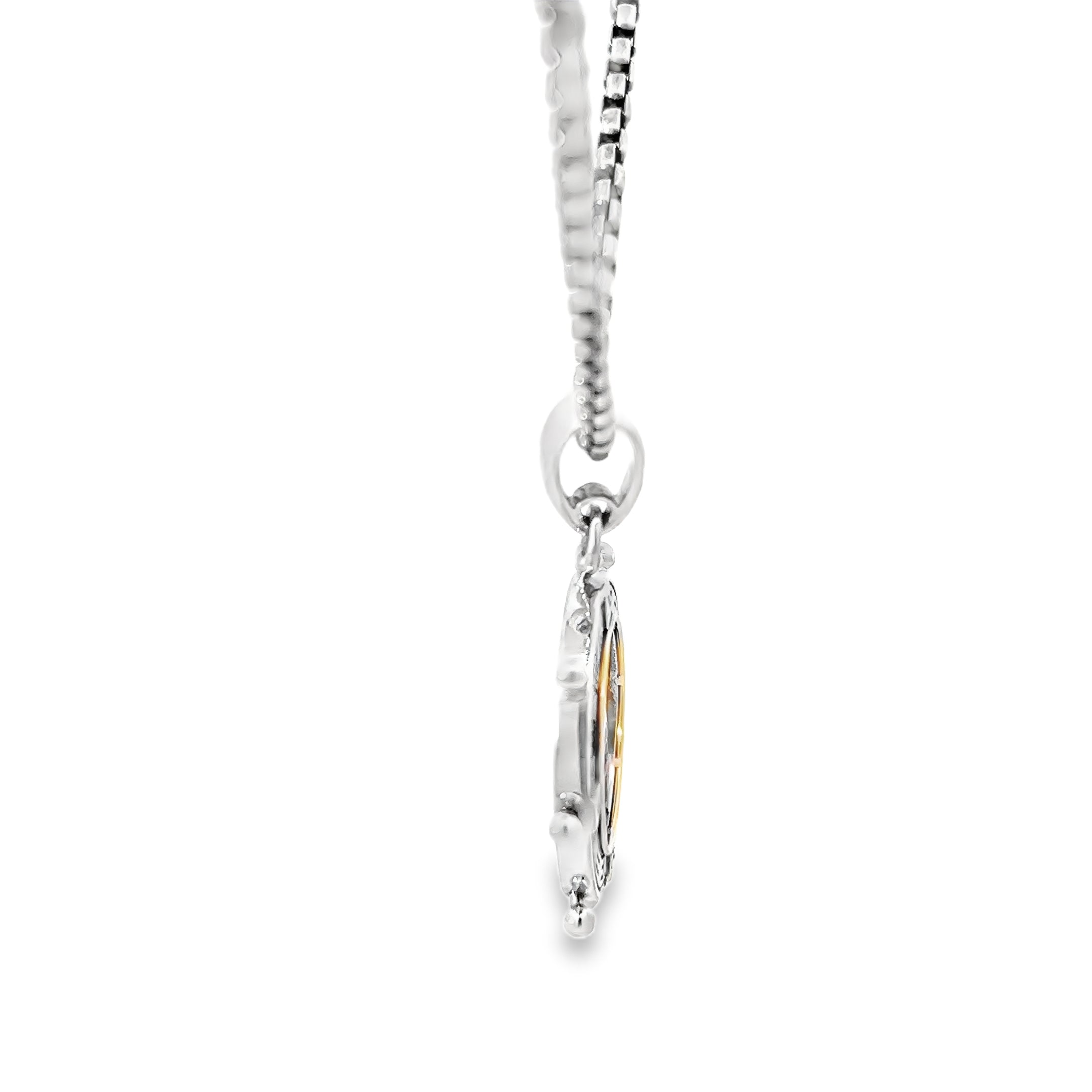 Sterling Silver Compass and  Round Diamond North Star