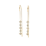 14k Yellow Gold .86ct G SI1 Round Diamond Dangle Thread Earrings