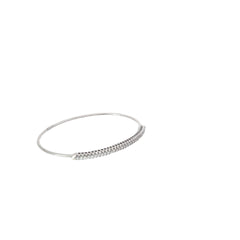 14K WHITE GOLD .35CT GSI1 STRETCHING BANGLE BRACELET