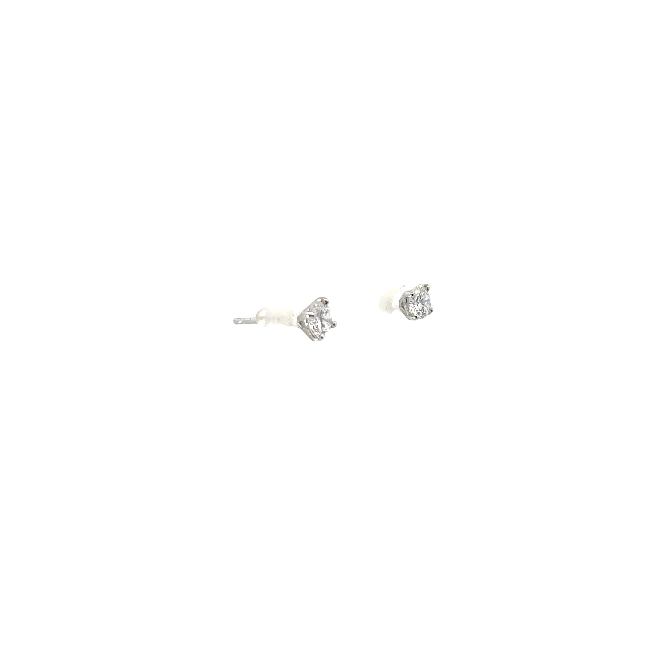 Ladies 14k white gold GIA certified diamond stud earrings