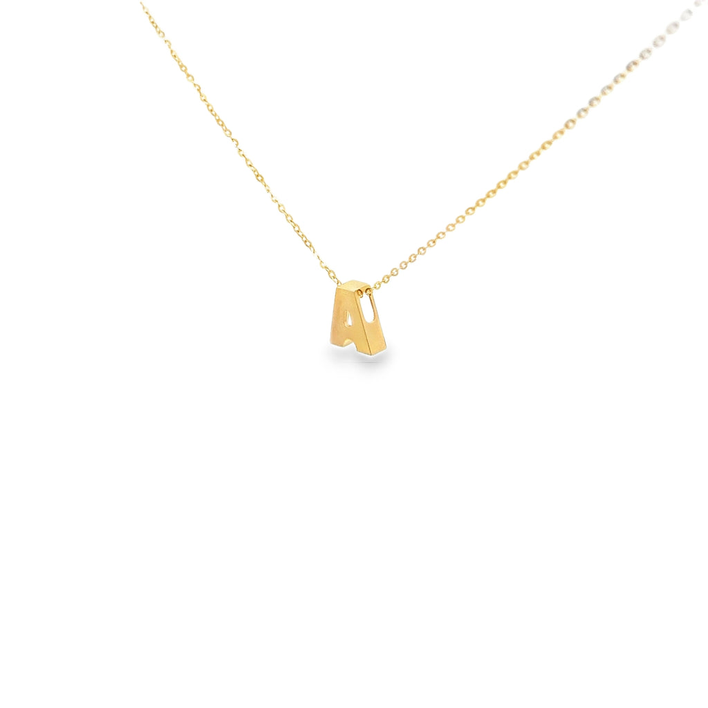 14k Yellow Gold Initial A Necklace